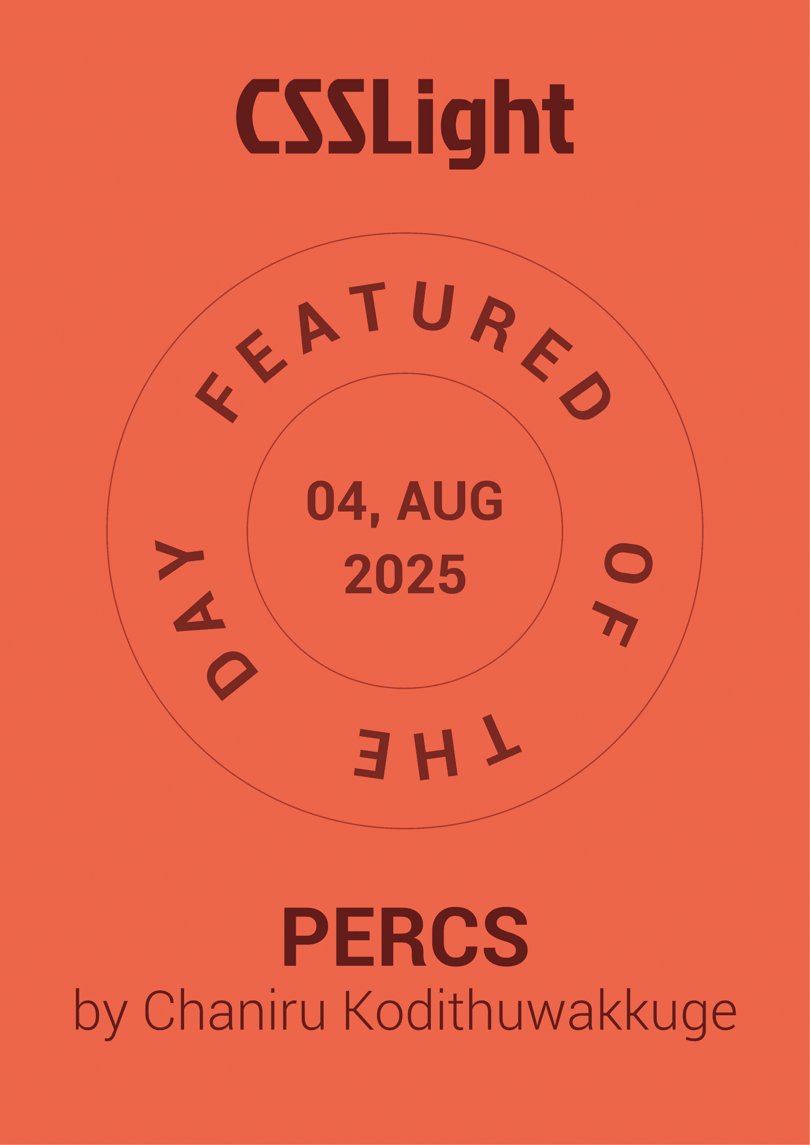 PERCS award certificate